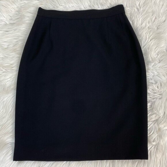 Salvatore Ferragamo Women's Black‎ Quiet Luxury Boss Pencil Career Skirt W26 - Picture 6 of 11